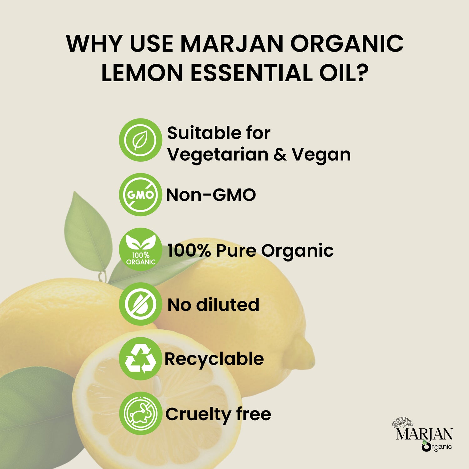 Organic Lemon Essential Oil (Certified by Soil Association)